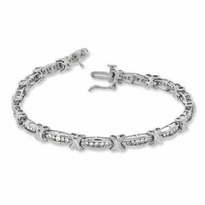 Diamond “X” Tennis Bracelet 1 CT